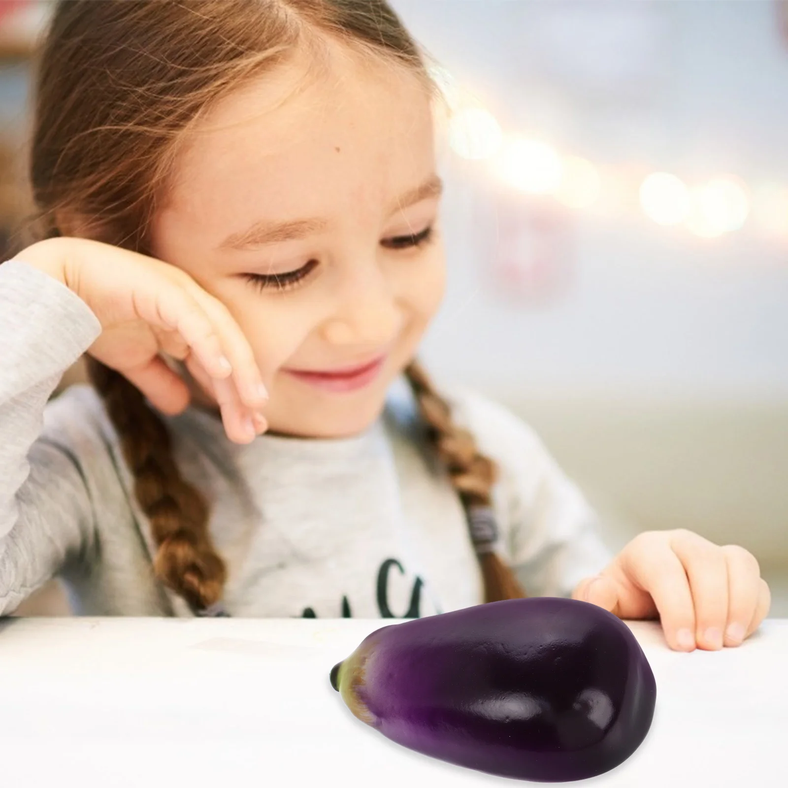 

6 Pcs Simulation Eggplant Vegetables Realistic Food Props Decor Fake Model Photo Teaching Kitchen Restaurant Artificial