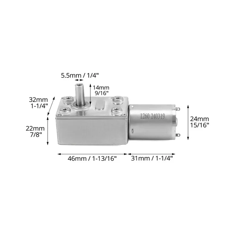 4pcs JGY370 High Torque 12V 24V 6V DC Worm Gear Motor D-Shaped Output Shaft All-Metal Gears for DIY & Industrial Applications