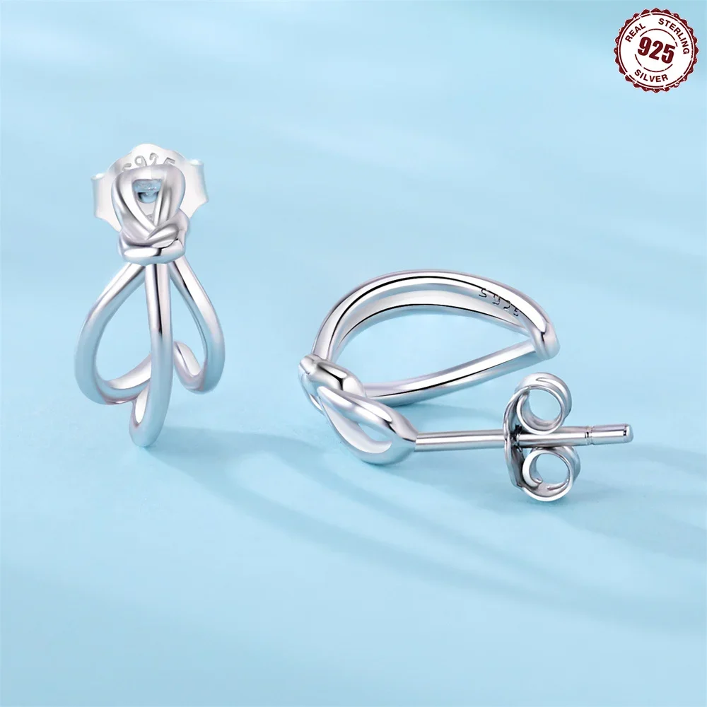 جديد 925 فضة لطيف أرنب أقراط الحيوان ترصيع مناسبة للنساء DIY عيد ميلاد الذكرى اليومية الأزياء والمجوهرات