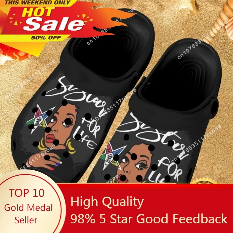 

Order of The Eastern Star Design Casual Hole Shoes Summer Women's Breathable Slipper Outdoor Beach Garden Couple Sandals Zapatos