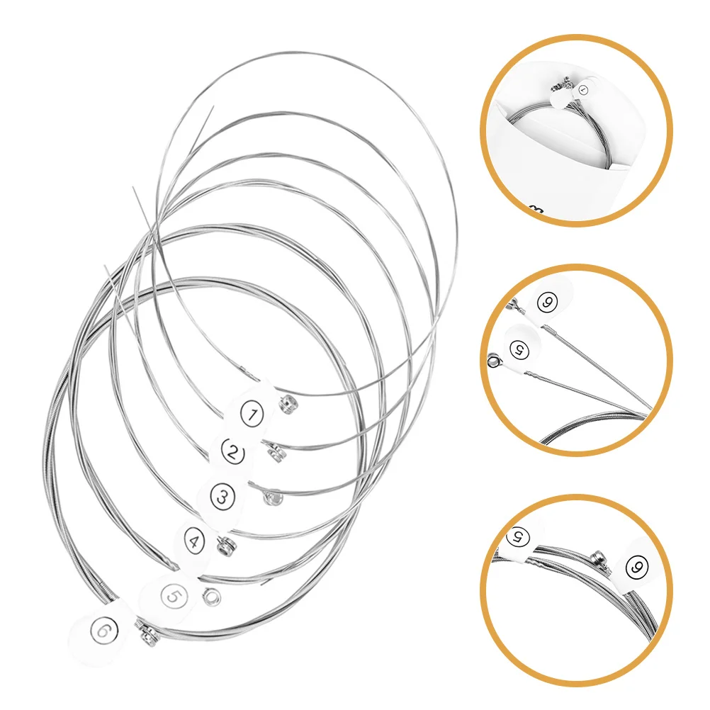 

6Pcs Metal Electric Guitar Strings Professional Replacement Set for Acoustic and Electric Guitars Accessory DIY Guitar String