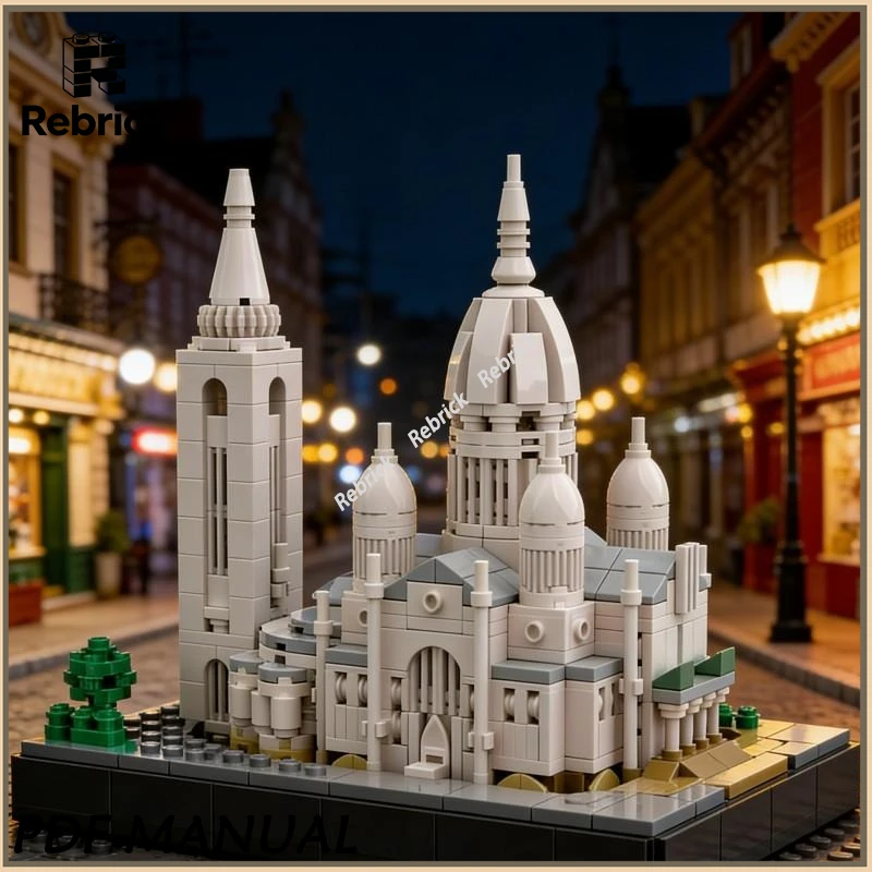 Kit de Construcción de Ladrillos MOC de la Iglesia Sacré-Cœur de Montmartre, París, Arquitectura Emblemática, Bloques de Construcción, Juguete de Ensamblaje