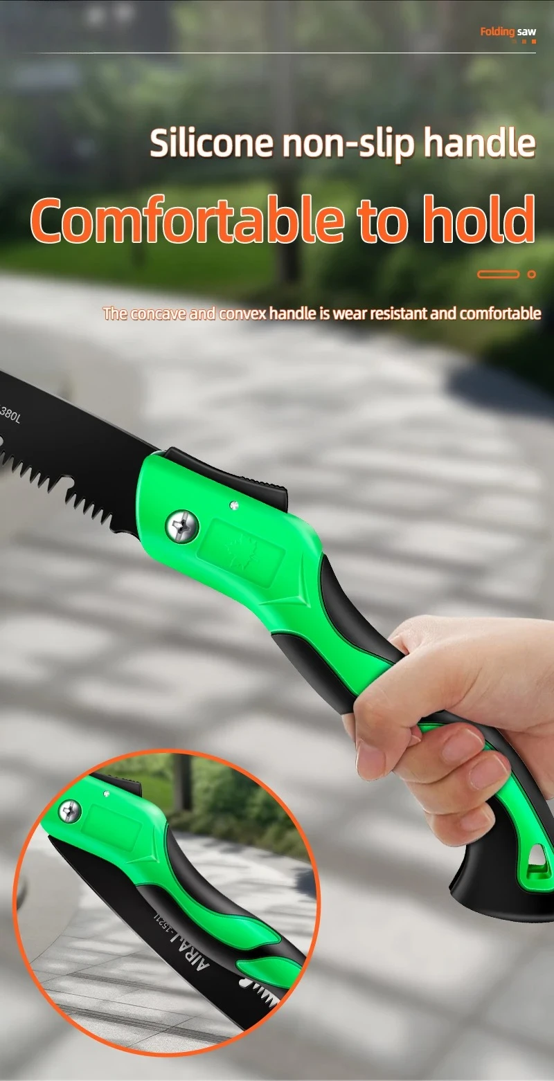 2025 حار! منشار يدوي شديد التحمل للتخييم الخشبي، منشار تشذيب الخشب DIY مع أدوات تشذيب الأسنان الصلبة