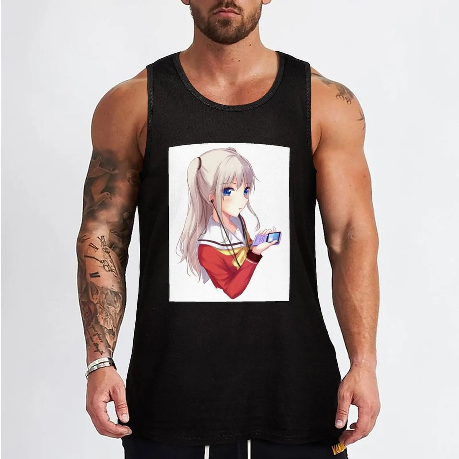 Nao Tomori - Charlotte - Cute Anime girl Tank Top Man sleeveless shirt Top T-shirt Men's gym quick-drying t-shirt