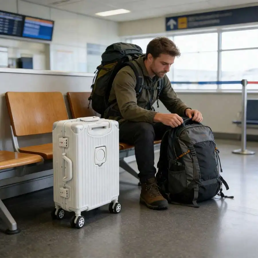 15 X 8.8 X 23.6IN White Hard Shell Carry On Luggage Suitcase Lightweight With Combination Lock 360 Spinner Wheels With Cup Holde