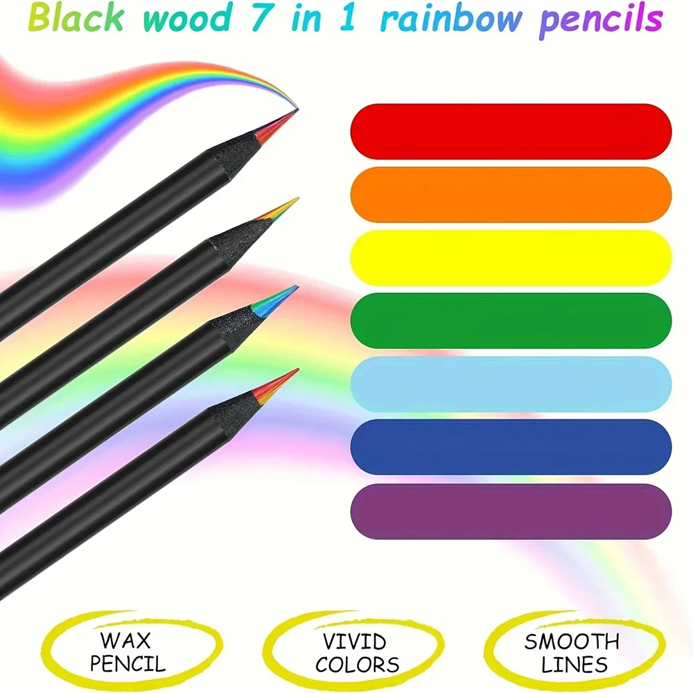 Matite colorate arcobaleno per bambini, pastelli sfumati concentrici, pittura artistica, cancelleria da disegno, matite multicolori per il disegno