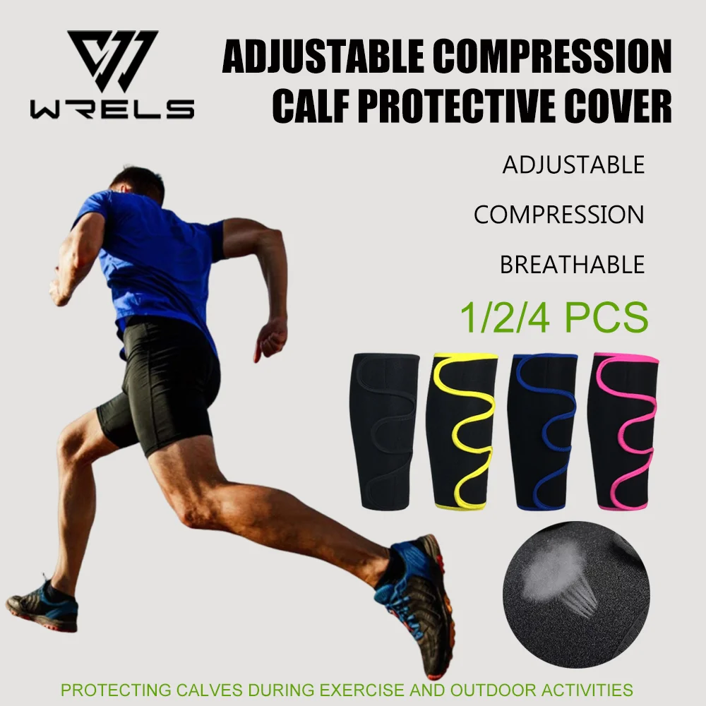 1/2/4 PCS Compression Leg Sleeves Adjustable Calf Support Brace Football Basketball Fitness Sports Leg Protection Calf Brace