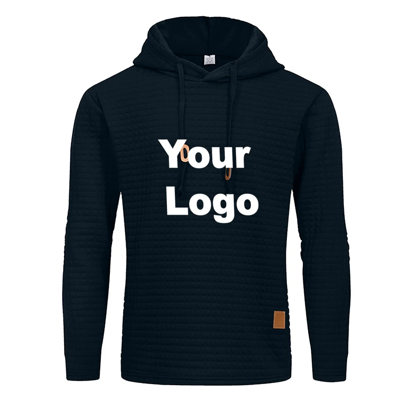 Men's Custom Logo Solid Color Jacquard Sweater Casual Daily Pullover Fashion Large Size Spring and Autumn
