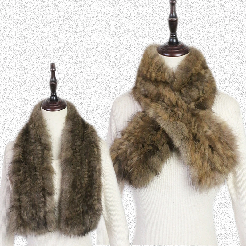

New Fashion Women's Real Sable mink Fur Scarf Stylish Warmand Soft Natural Mink Fur Covering Luxury Snood Scarves Wraps