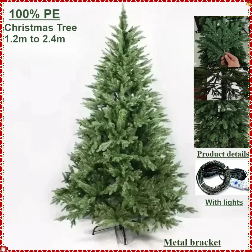 

Artificial Christmas Tree 100%PE with Light Christmas Tree Large 120CM-240CM Family Party Christmas Atmosphere Decoration