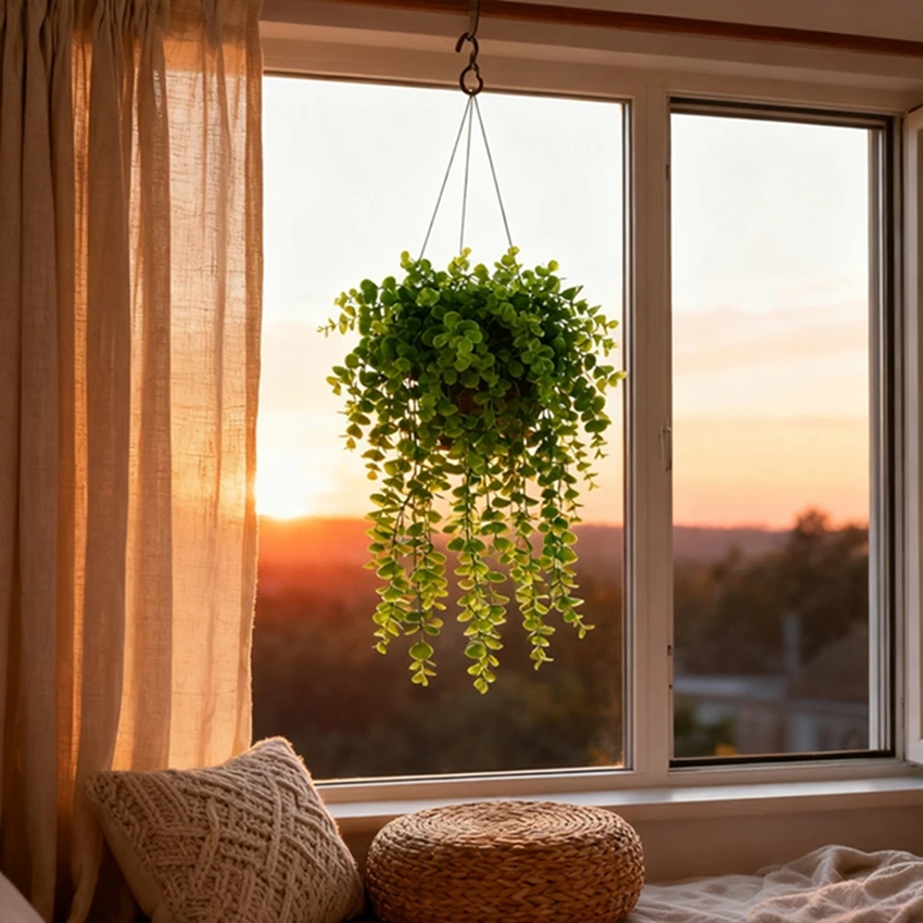 

1Pc Artificial Ivy Plant Plastic Leaf Wedding Outdoor Christmas Home Room Garden Arch Artistic Office Balcony Hanging Decoration