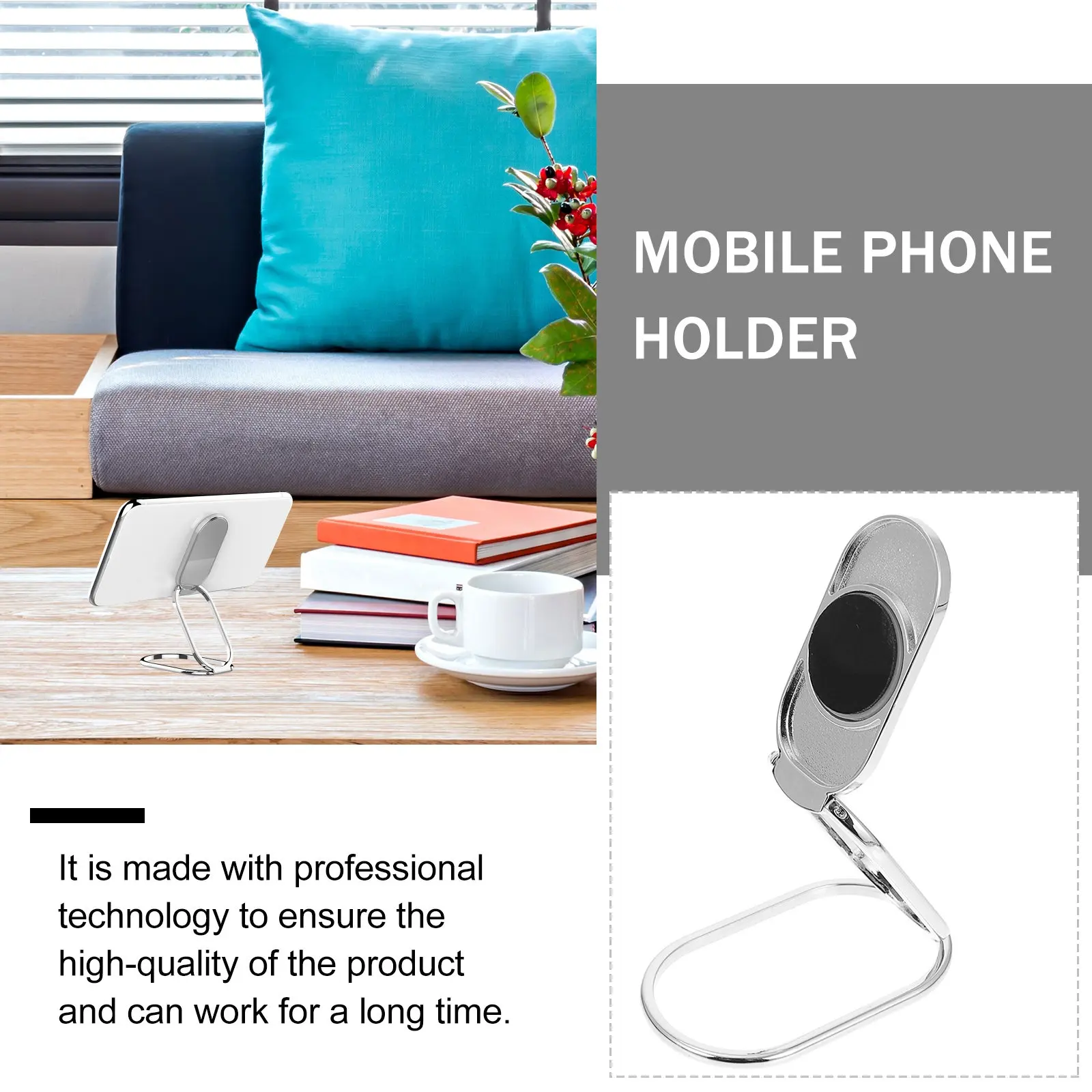 Foldable Phone Ring Holder Reusable Non-Marking Adhesive Cell Phone Kickstand Finger Grip Stand Finger Kickstand view 3