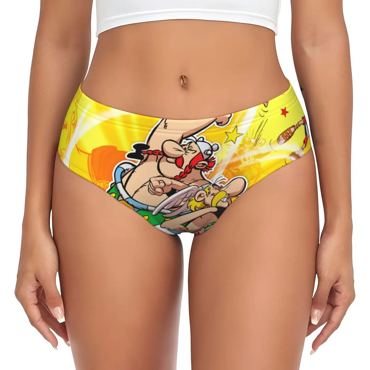 Bragas personalizadas de Adventure Comic Asterix para mujer, ropa interior femenina, calzoncillos transpirables de Manga Getafix Obelix