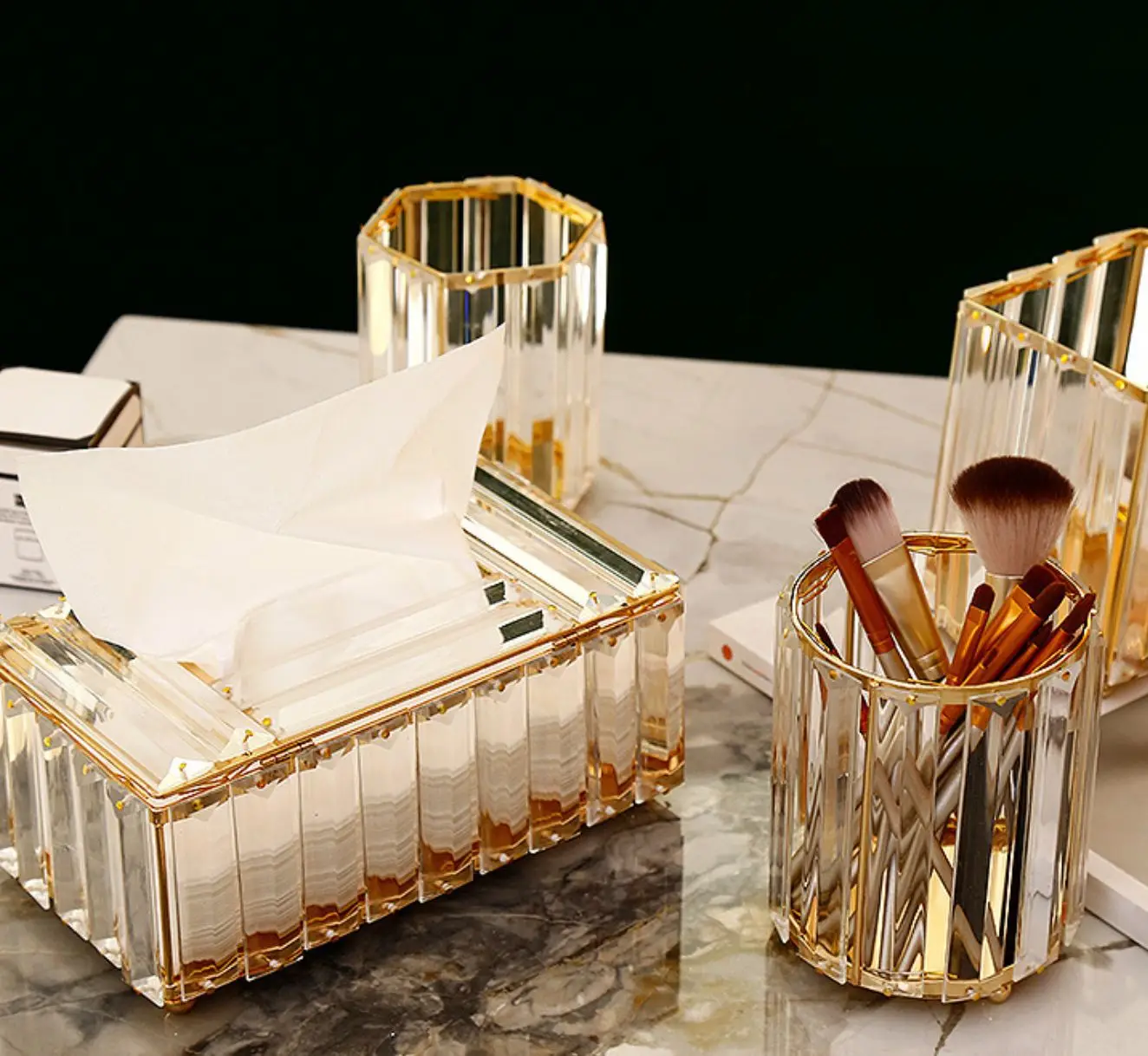 

Tissue Box European-style Living Room Creative Light Luxury Crystal Tissue Box Home Simple Napkin Paper Storage Box