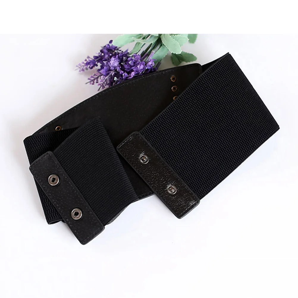 

Wide Elastic Waist Belt Black PU Dress Waistbelt Decorative Tassel Band Women Fashion Adjustable Slim Waist Curve