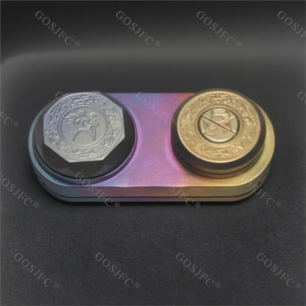 ZDEDC Dubbele Wiel Stemvork Storm Titanium Fidget Slider Stress Relief Speelgoed Ratel Fidget Spinner Voor Volwassenen