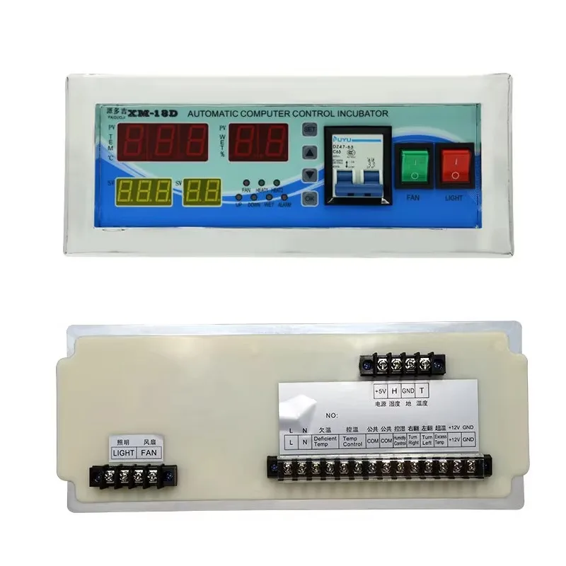 وحدة تحكم حاضنة البيض الأوتوماتيكية بالكامل XM-18D XM18D ترموستات مع مستشعر درجة الحرارة والرطوبة تباع مجموعة واحدة