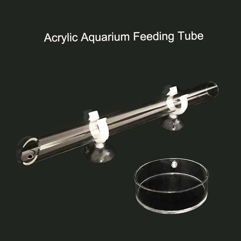 Acrylic Aquarium Feeder Tube Dish Transparent Fish Tank Shrimp Snail Shrimp Food Feeder Bowl Aquarium Feeding Accessories