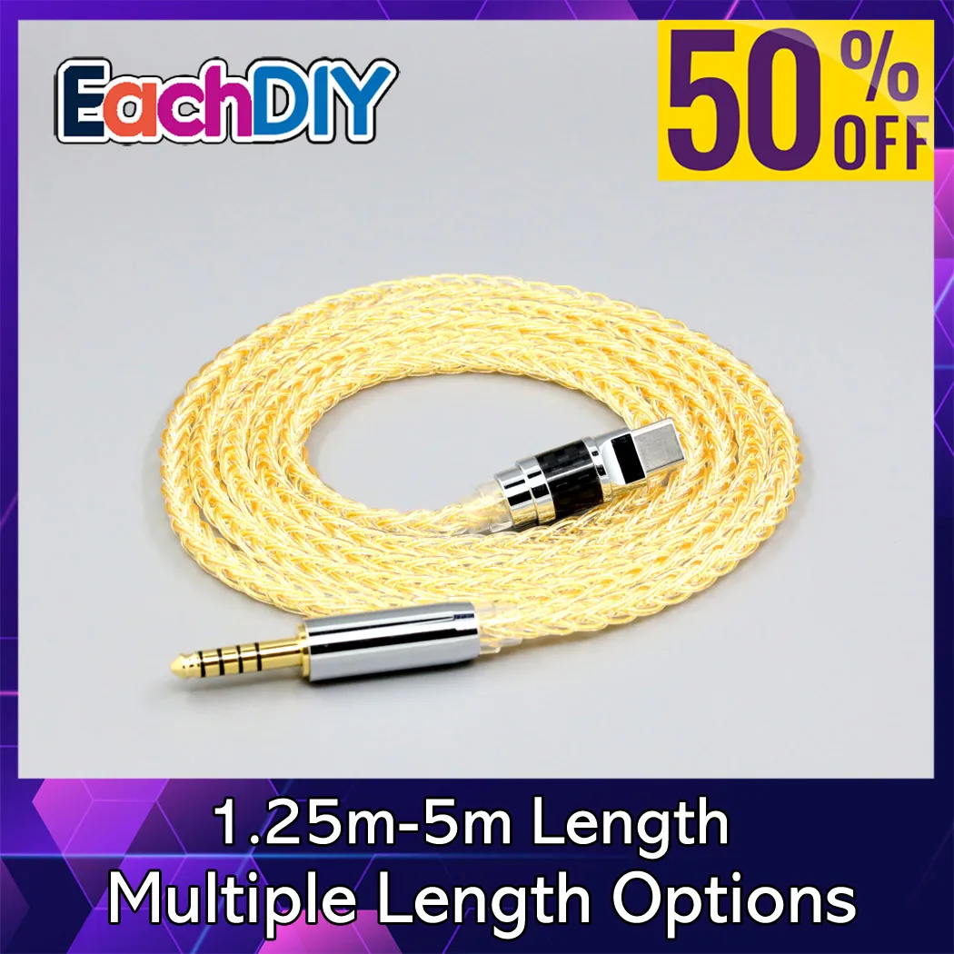 8 Core 99% 7n Pure Silver 24k Gold Plated Earphone Cable For Mark Levinson 5909 No.5909 Noise Cancelling Headphone LN009019