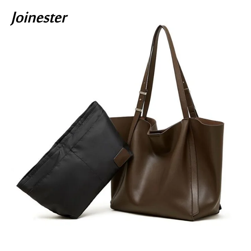 

Большая женская сумка-тоут из натуральной кожи, однотонная универсальная модная сумка на плечо, женская сумка для отдыха и путешествий, поездок на работу