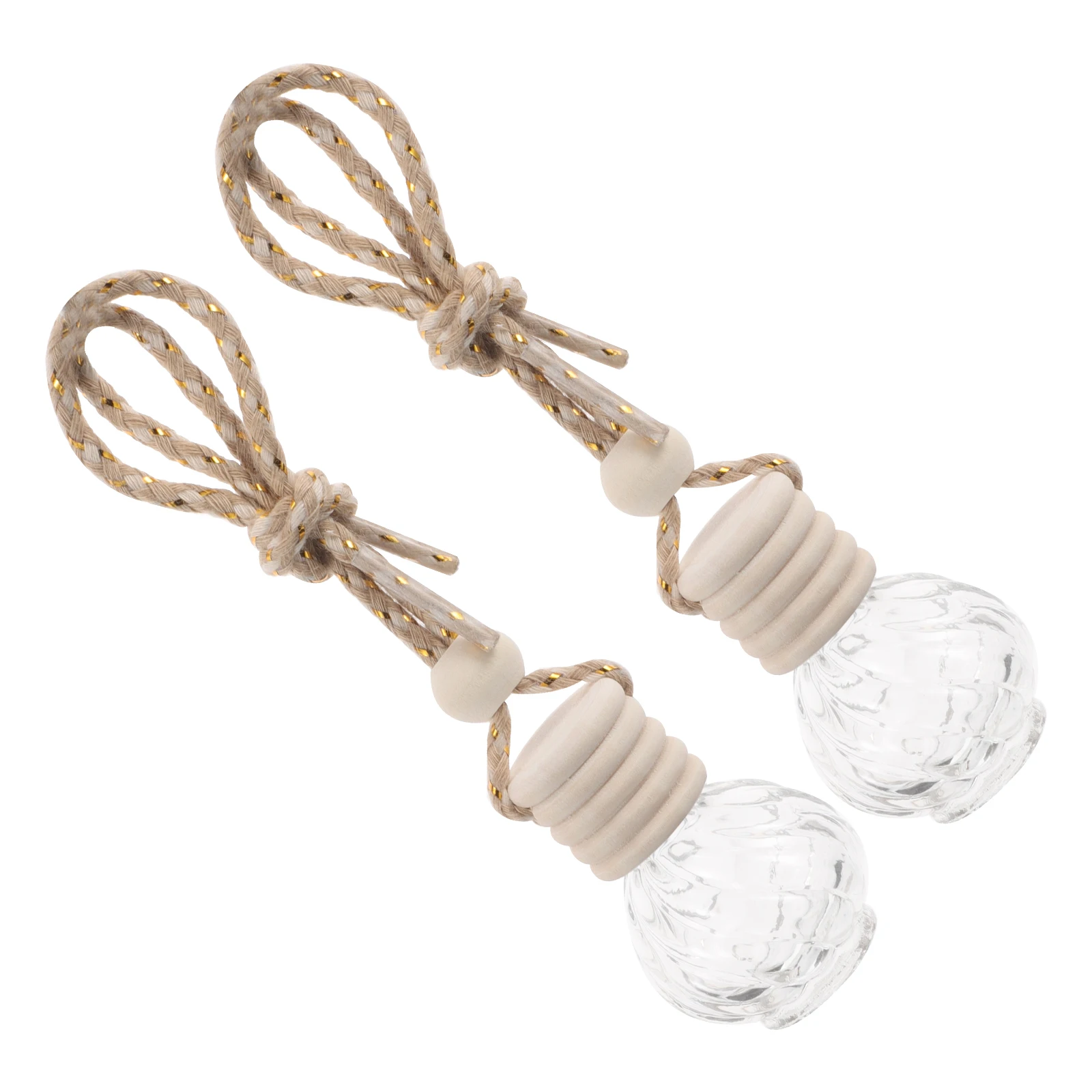 

2pcs Aromatherapy Diffusers Refillable Hanging Bottles for Car Freshener Home Office Indoor Scented Glass Accessories