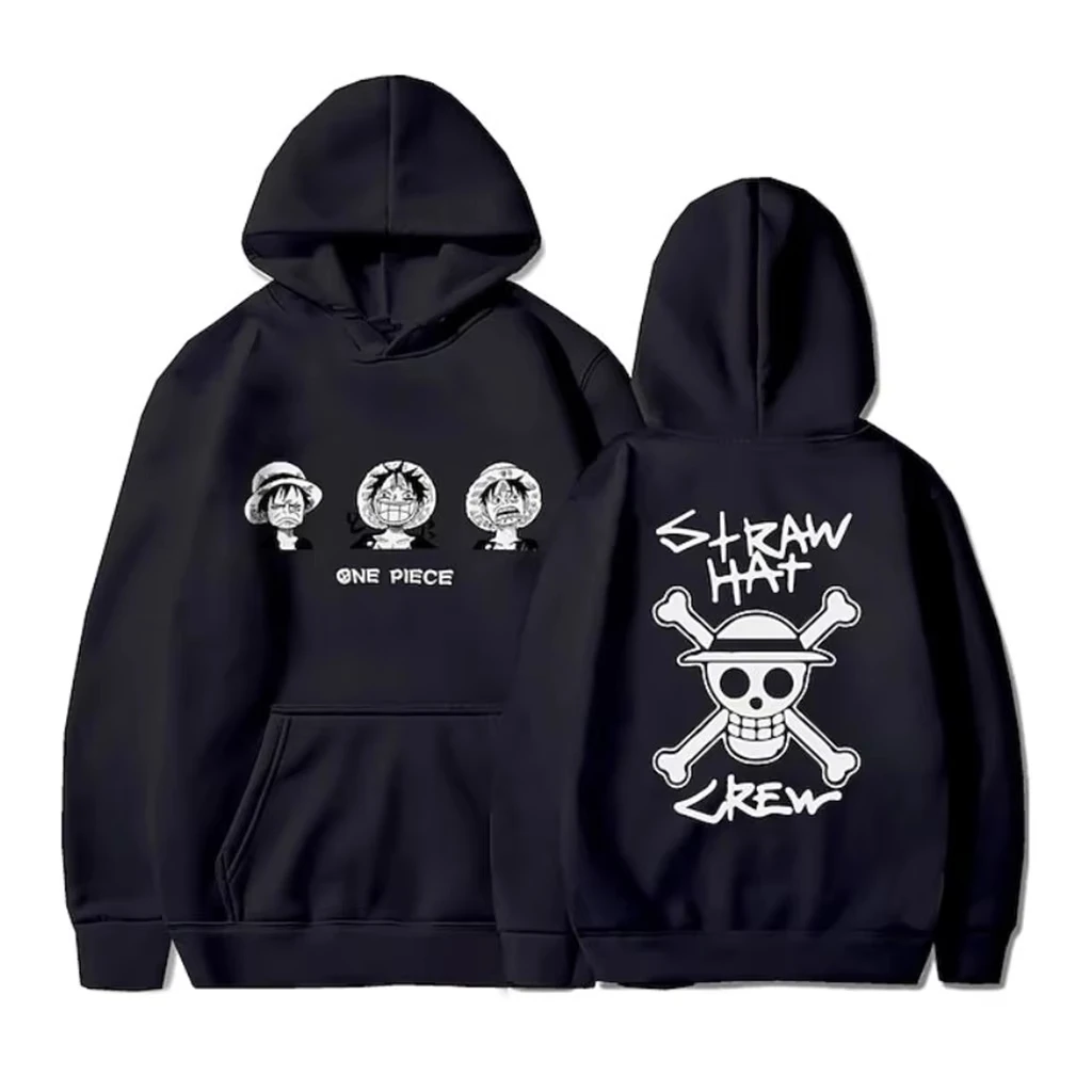 

Autumn Winter Fleece Japan Anime One Piece Luffy Hoodie Men Women Hoodies Loose Sweatshirt Unisex Autumn Warm Casual