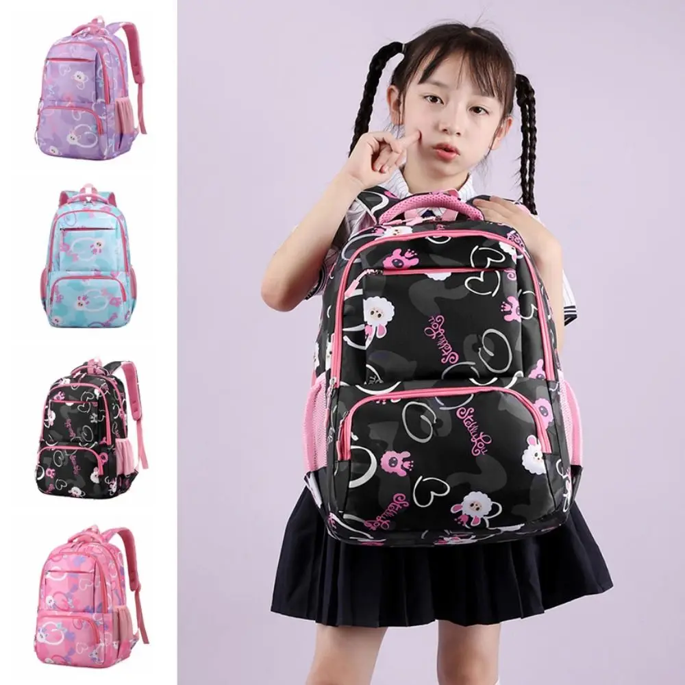 Moda dos desenhos animados estudantes mochila náilon confortável faculdade mochila moda respirável almofada traseira bolsa de ombro feminino