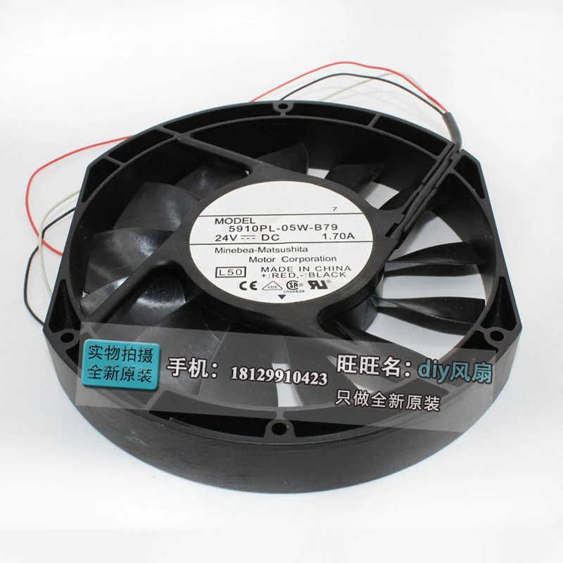NEW NMB-MAT Minebea 5910PL-05W-B79 17025 Double Ball bearing 24V 1.95A 17CM high air volume cooling fan