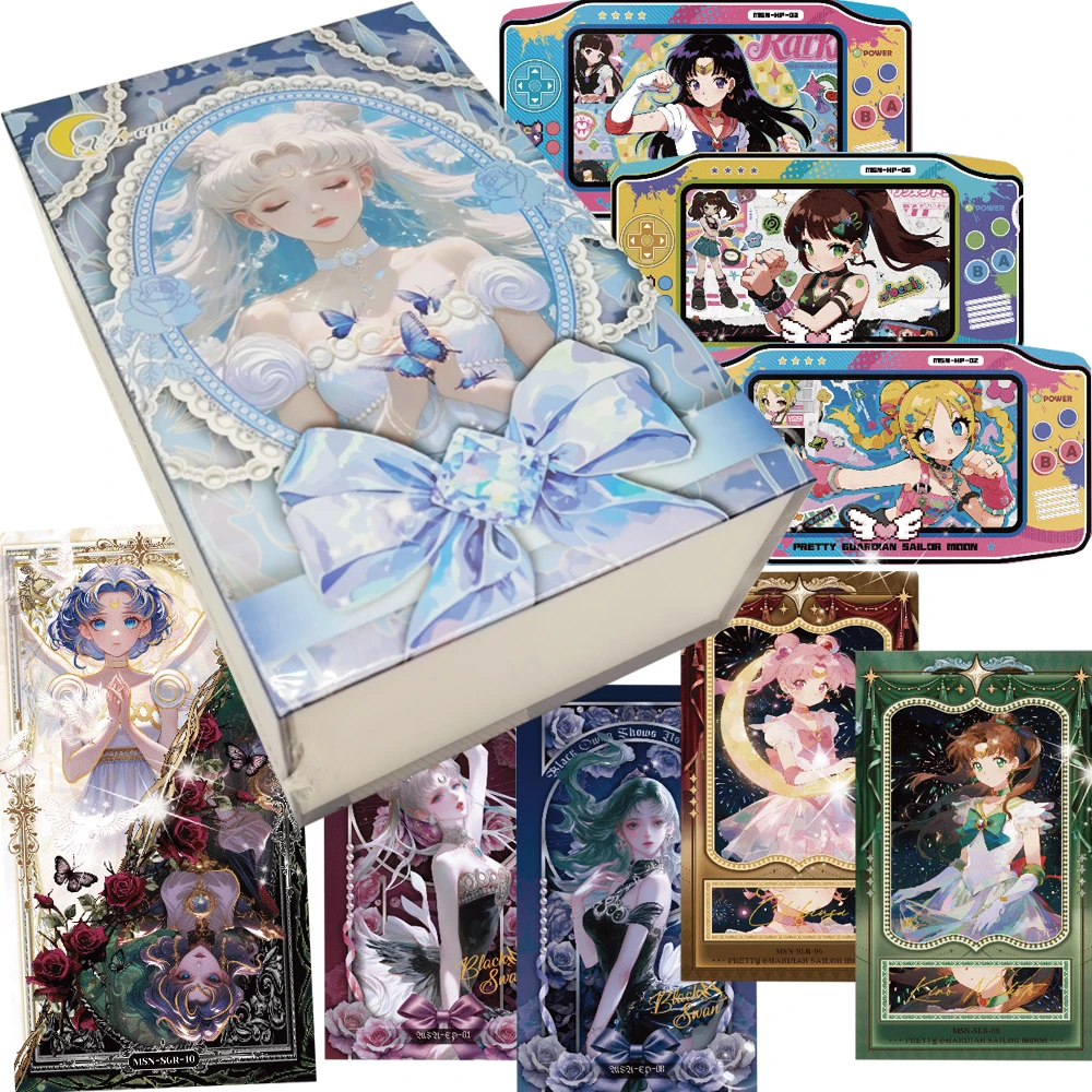 

Sailor Moon Collectible Art Cards Booster Box Premium Anime TCG with Princess Serenity & Senshi in Elegant & Retro Arcade Styles