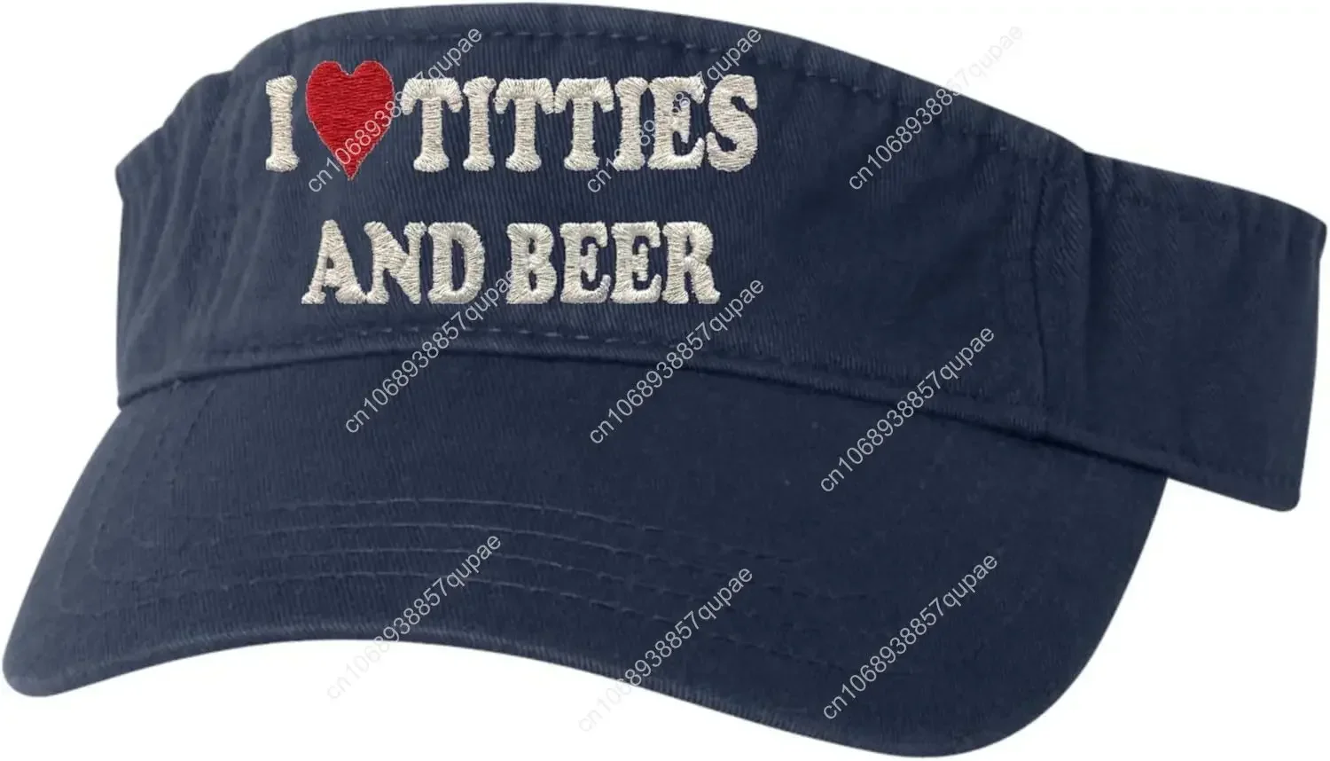 Go All Out Adult I Love Titties & Beer Embroidered Visor Dad Hat