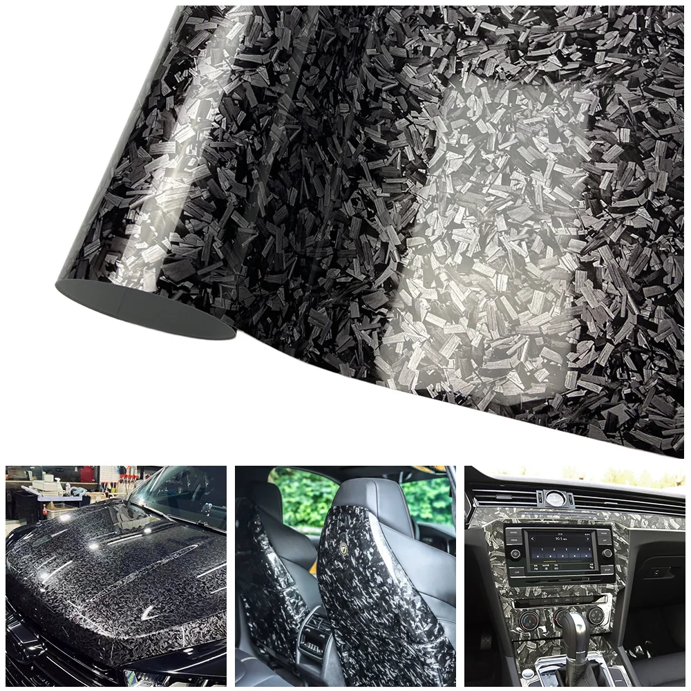 

Glossy Silver Forged Carbon Vinyl Car Wrapping Foil Film Wrap Bubble Free Motorcycle Accessories Auto Self Adhesive Vinyl Decal