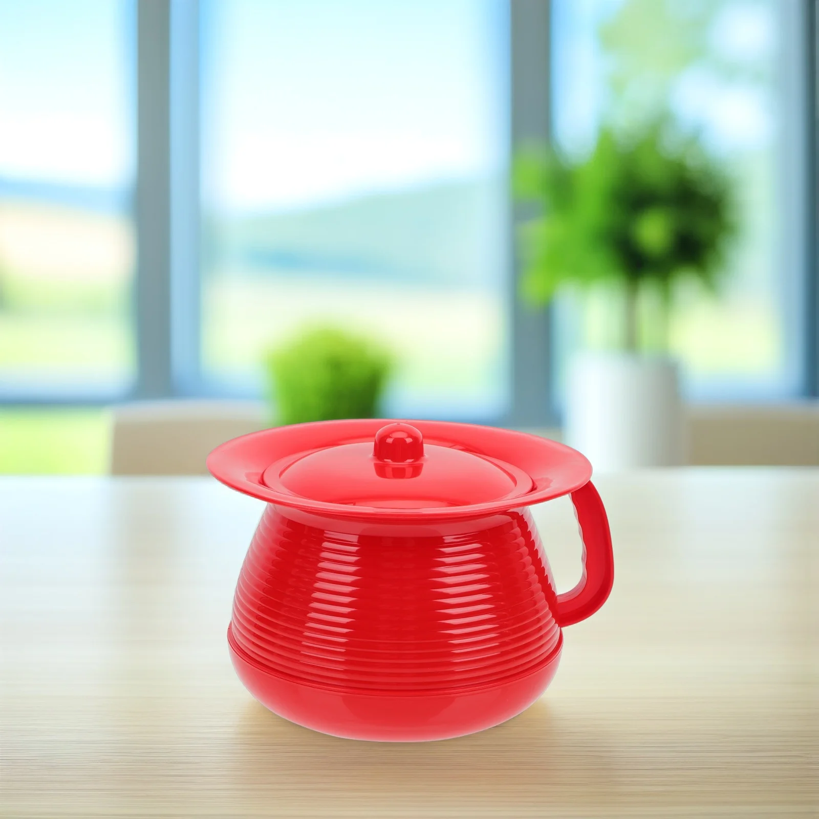 وعاء مبولة سميك من البلاستيك للبالغين، وعاء محمول مغطى ببتون، متين وخفيف الوزن، وعاء بول ليلي، مقلاة سرير منزلية سهلة #1