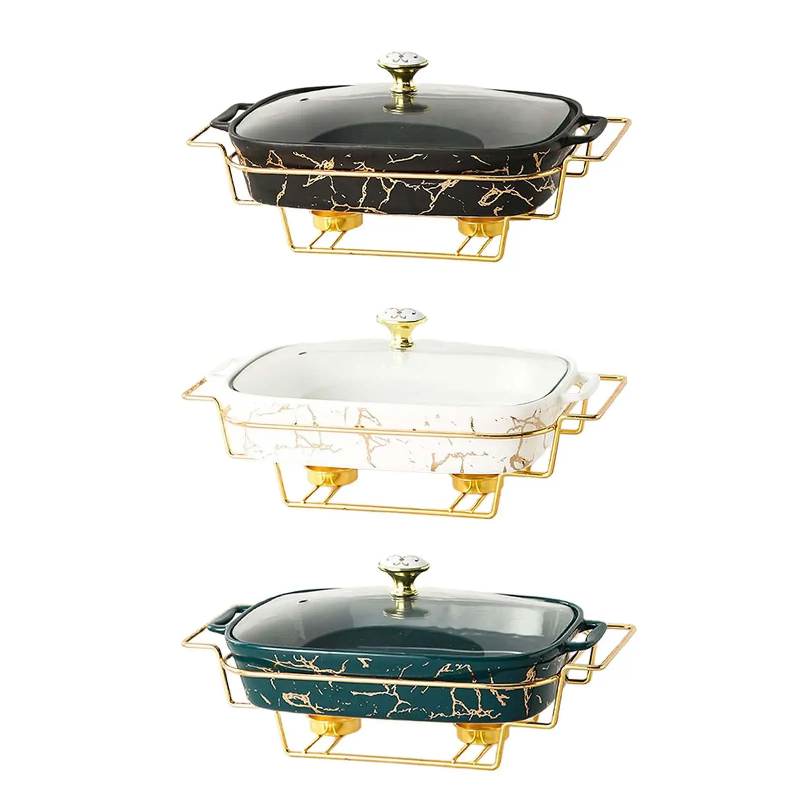 

Chafing Dish Clear Lid Convenient Casserole Tray Food Warming Tray for Catering Events Banquet Restaurant Entertaining Parties