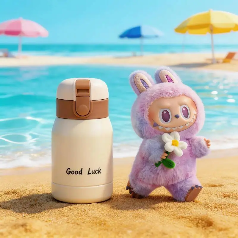 

POP MART THE MONSTERS Forward High Energy Series LABUBU Doll Camping Thermos Flask Outdoor Vacuum Cup Picnic Activity