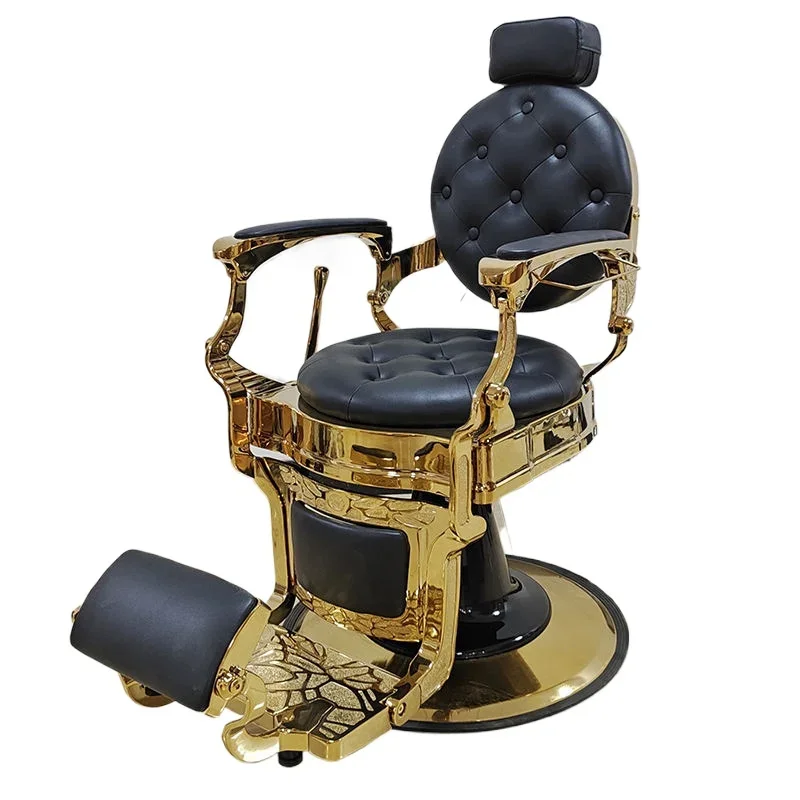

Premium Black & White Leather Professional Heavy Duty Hydraulic Adjustable Reclining Luxury Vintage Men's Barbershop Chair