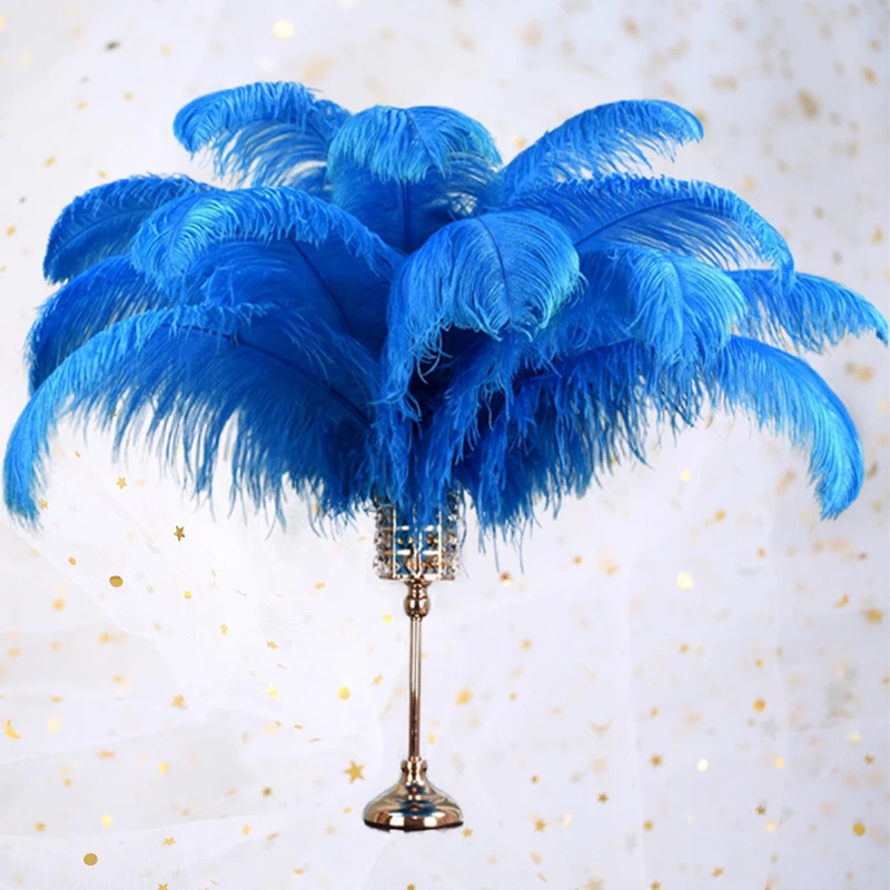 Seeblaue Straußenfedern-Deko 15-70cm Große Federn für Bastelarbeiten, Vasen, Hochzeits-Tischdekorationen und Accessoires – Detail 3