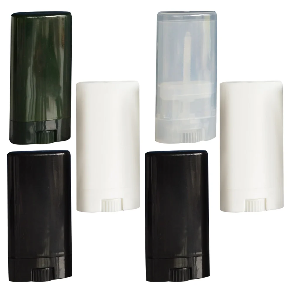 6 Pcs Pumps Oval Flat Vial Lip Gloss Containers Empty Portable Lipstick Tube Travel