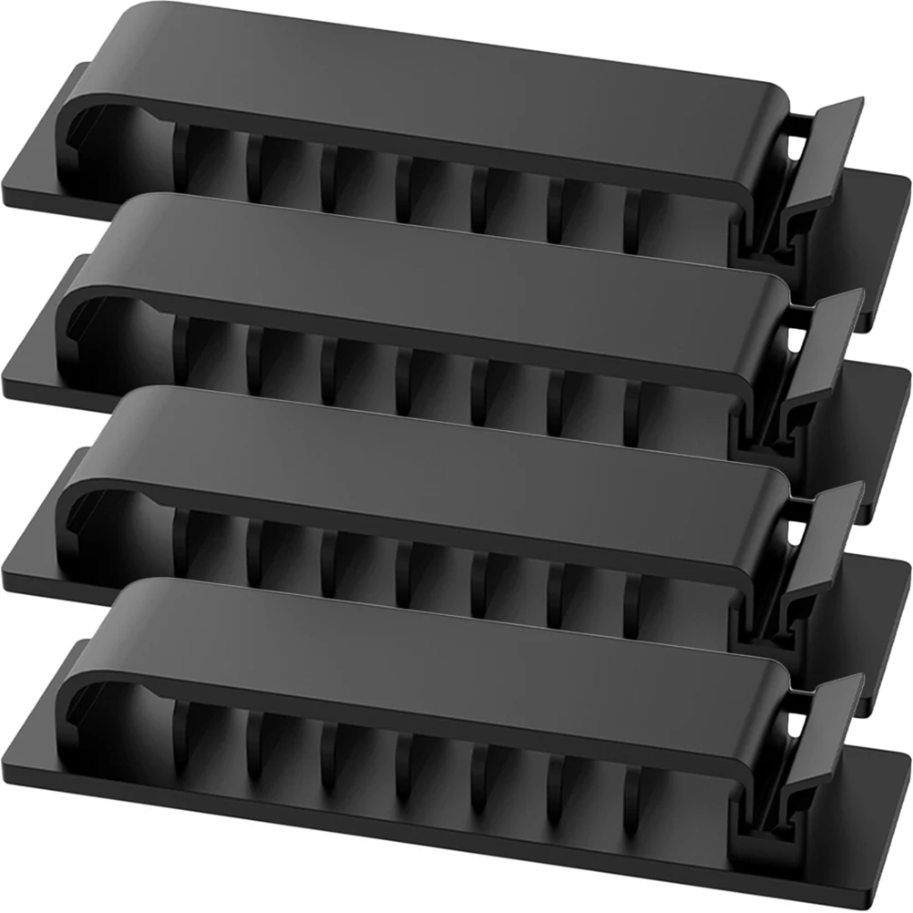 

4pcs Cable Manager Cord Organizer Adhesive Wire Clips for Desk Wall Car Charging USB Headphone Portable Easy Use