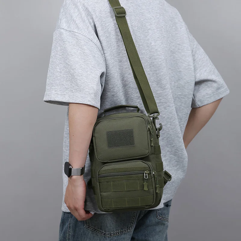 Taktische Brusttasche für Männer, multifunktionale Angeltasche, strapazierfähige Umhängetasche für Reisen, Camping, Wandern, Outdoor-Aktivitäten – Detail 7
