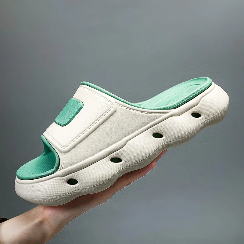 

2024 Summer EVA Men Slippers Fashion Extra-thick Sole Slides Light Shoes New Men Slip-on Outdoor Sandals Male Beach Shoes
