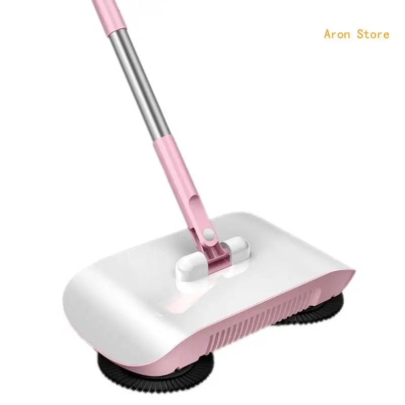 Manual Floor Sweeper, Portable Cleaning Tool, 2 in 1 Broom And Mop Hand Push Type Household Floor Cleaning Machine H3CF