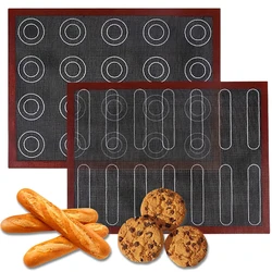 Perforated Silicone Baking Mat Double-sided Non-stick Eclair Macaron Baking Sheet For Bread Cookies Reusable Bakeware Oven Liner