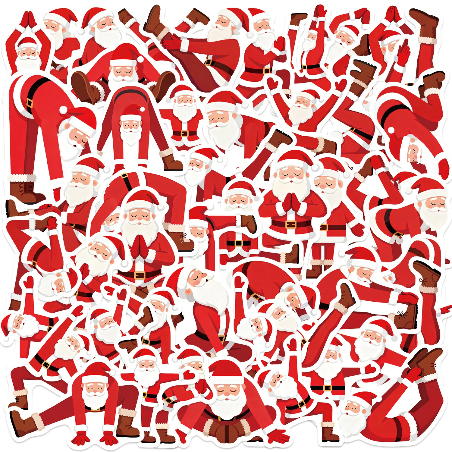 50PCS Cartoon Santa Yoga Aufkleber Lustige Graffiti Aufkleber Kinder Spielzeug Kreative DIY Roller Motorrad Helm Wasser Tasse Gepäck Gitarre