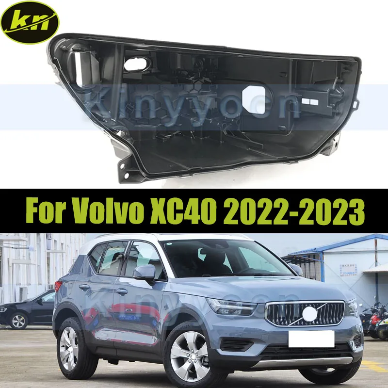 

Headlight Base Cover For Volvo XC40 2022-2023 Headlamp House Headlight Black Back Rear Shell