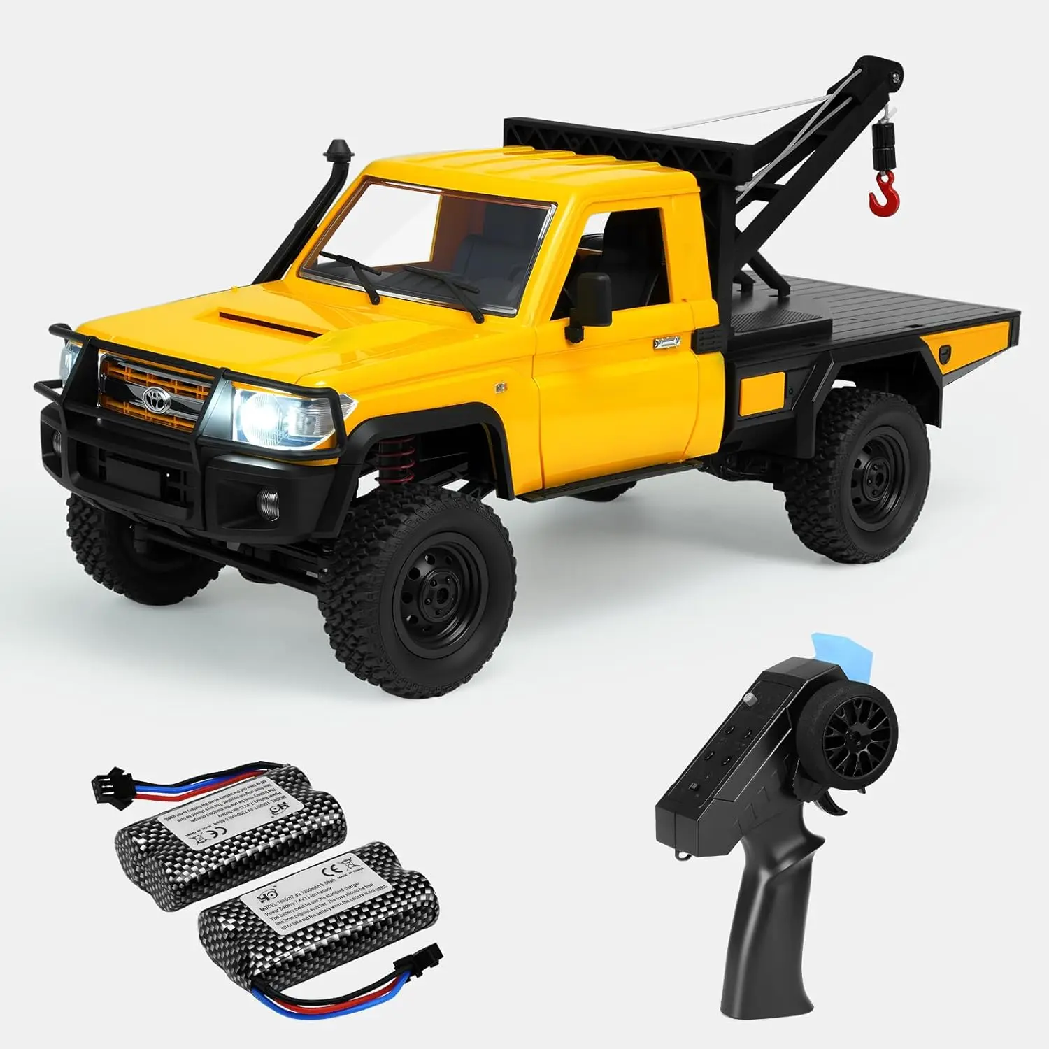 

1/12 Scale RC Rock Crawler Truck, 2.4GHz 4WD Off-Road Crane Rescue Vehicle - All-Terrain Remote Control Pickup Crawler for Adults & Kids, Indoor Outdoor Play (with Gift)