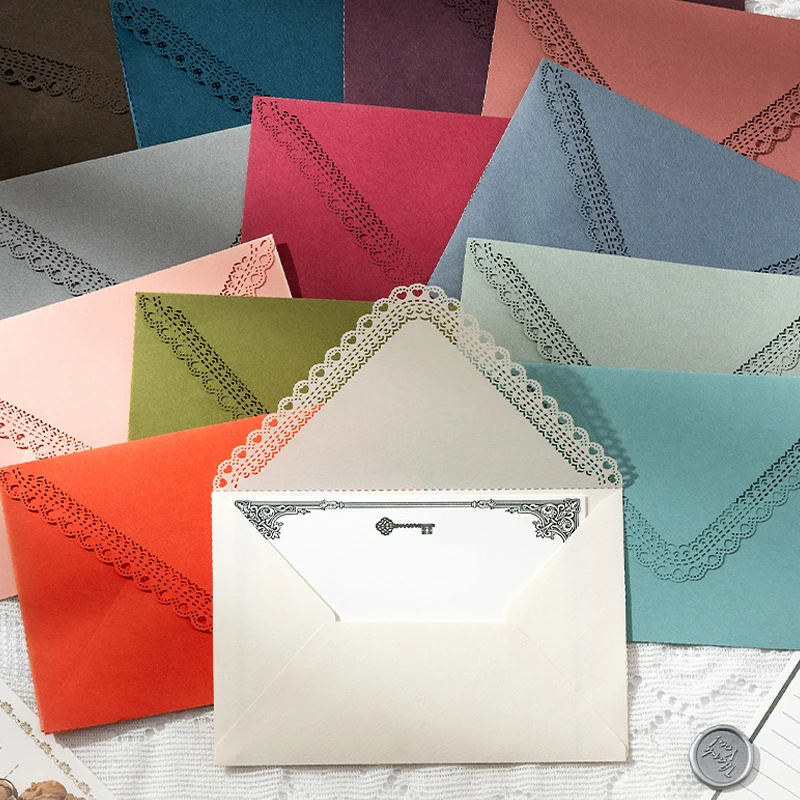 

30pcs/lot Hollow Out 17x11.3cm Envelopes for Wedding Invitations Business High-grade 116g Paper Stationery Supplies Storage