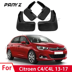 MudFlaps For Citroen C4 C4L 2013-2017 Mud Flap Splash Guard Mudguards Front Rear Fender Auto Styline Car Accessories