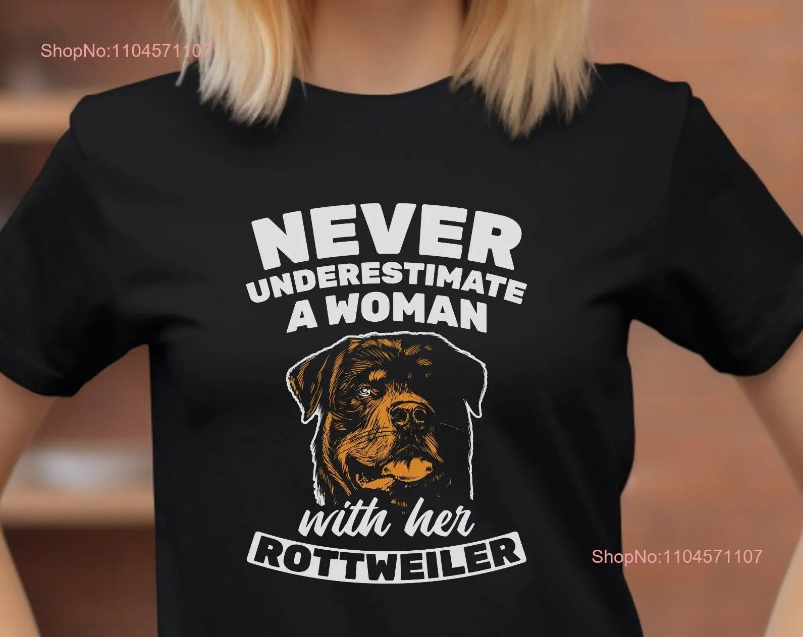 تي شيرت Rottweiler لا يقلل أبدًا من تقدير المرأة مع أمي عشاق الكلاب بأكمام طويلة أو قصيرة