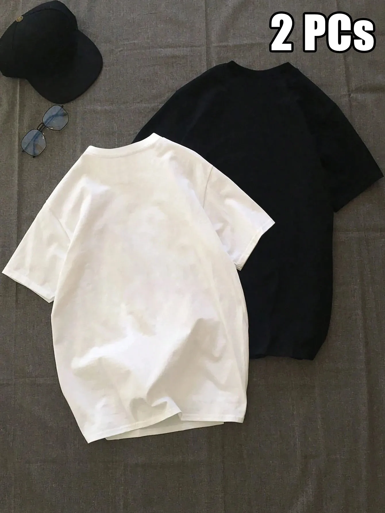 

21 Color Man's Fashion Summer Breathable T-Shirt 2Pcs Set Cotton Short Sleeve Soft All-Match Top Casual Loose Tees Sport Clothes