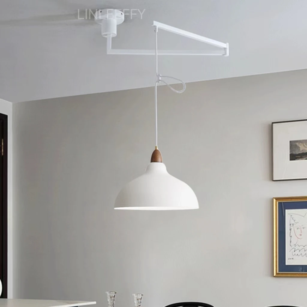 modern retratil folding pendant lamp nordic dining table restaurante cabeceira criativa ajustavel swing braco pendurado lampada diy 01